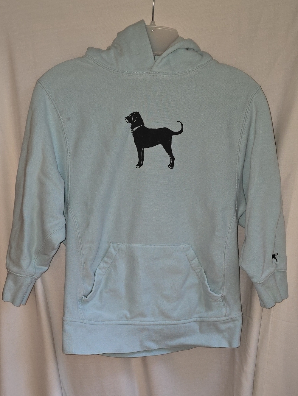The Black Dog Light Blue Hoodie with Black Dog Graphic
